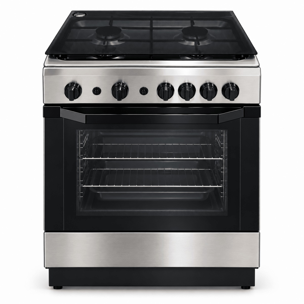 Indesit 4-Burner Freestanding Gas Cooker with Oven – 60 × 60 cm – Stainless Steel - Al Thahani Furniture