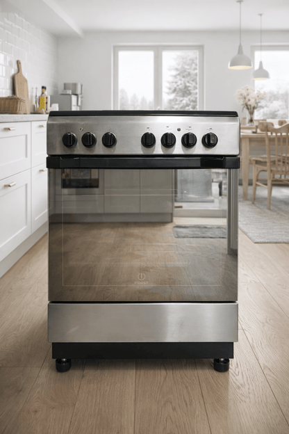 Indesit 60 cm Freestanding Electric Cooker – Stainless Steel – Fan Oven – Easy - Clean Enamel - althahanifurniture