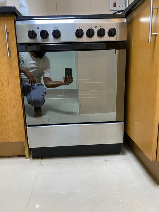 Indesit 60cm Freestanding Electric Cooker | Stainless Steel | Fan Oven - althahanifurniture