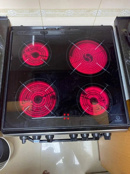 Indesit 60cm Freestanding Electric Cooker | Stainless Steel | Fan Oven - althahanifurniture