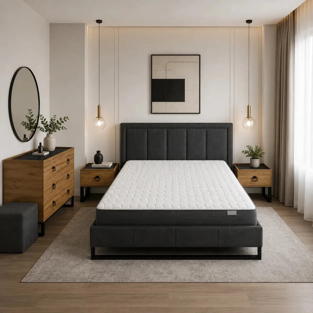 Indus 6 - Piece King Bedroom Set - 180x200 cm - used 5 months - Al Thahani Furniture