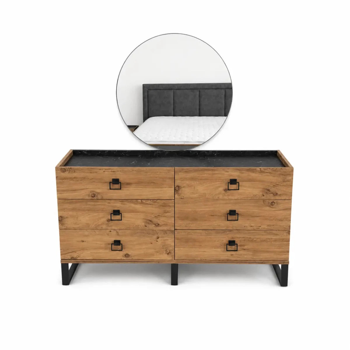 Indus 6 - Piece King Bedroom Set - 180x200 cm - used 5 months - Al Thahani Furniture