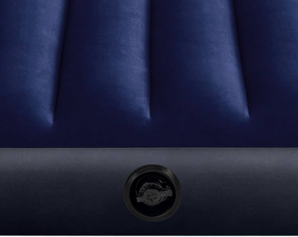 INTEX Dura - Beam Standard Series Classic Downy Airbed – Queen Size, Fiber - Tech, Waterproof Flocked Top, 2 - in - 1 Valve - althahanifurniture