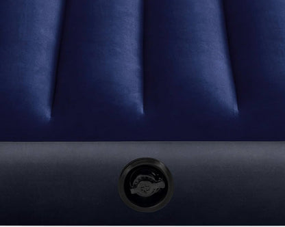 INTEX Dura - Beam Standard Series Classic Downy Airbed – Queen Size, Fiber - Tech, Waterproof Flocked Top, 2 - in - 1 Valve - althahanifurniture