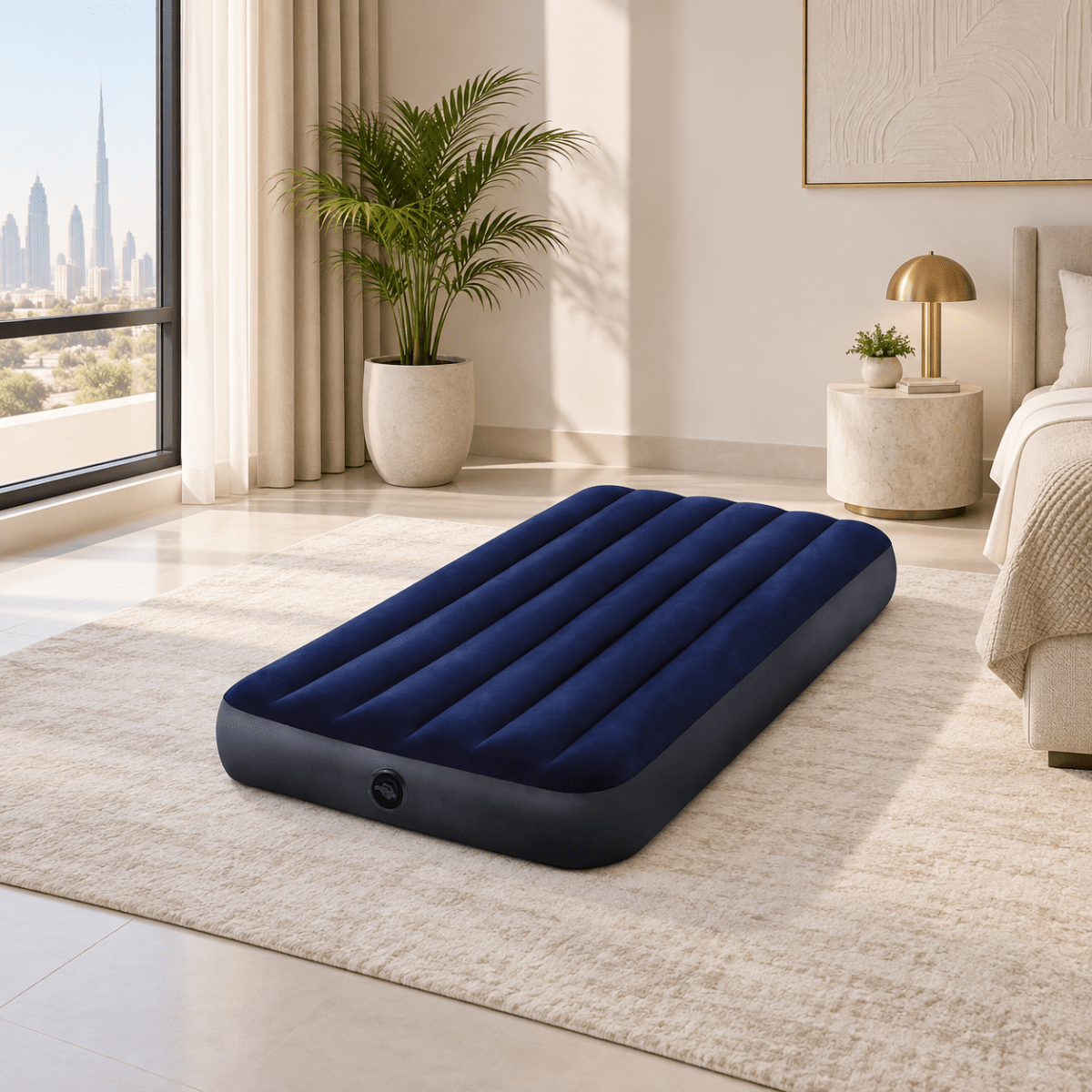 Intex Dura-Beam Standard Twin Air Mattress – 39 × 75 × 10 in – Blue - Al Thahani Furniture