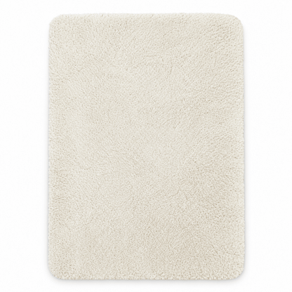 Ivory High-Pile Shaggy Area Rug – Soft Plain Design - Al Thahani Furniture