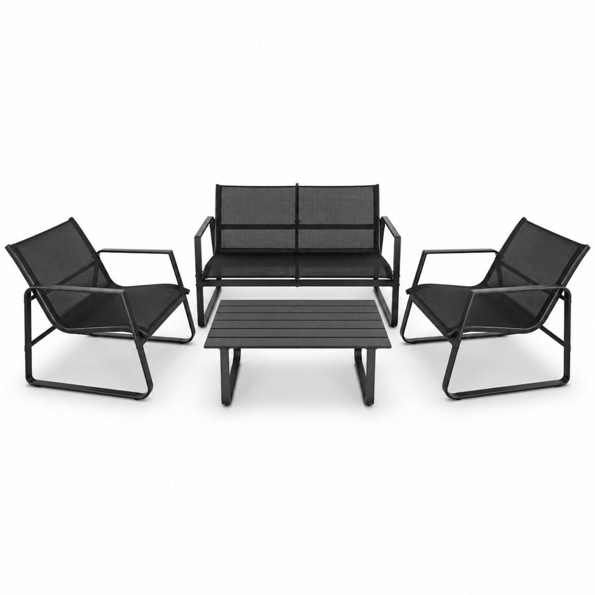 JYSK HORNSLET 4-Seater Outdoor Lounge Set – Black - Al Thahani Furniture