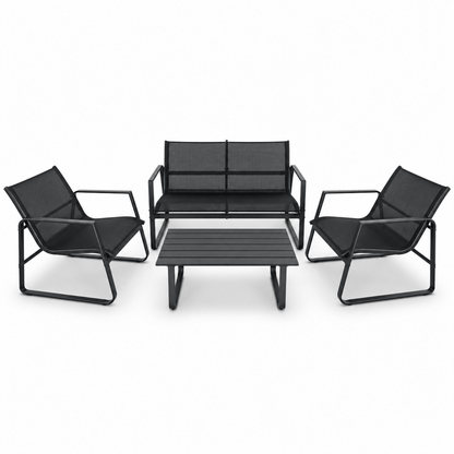 JYSK HORNSLET 4-Seater Outdoor Lounge Set – Black - Al Thahani Furniture
