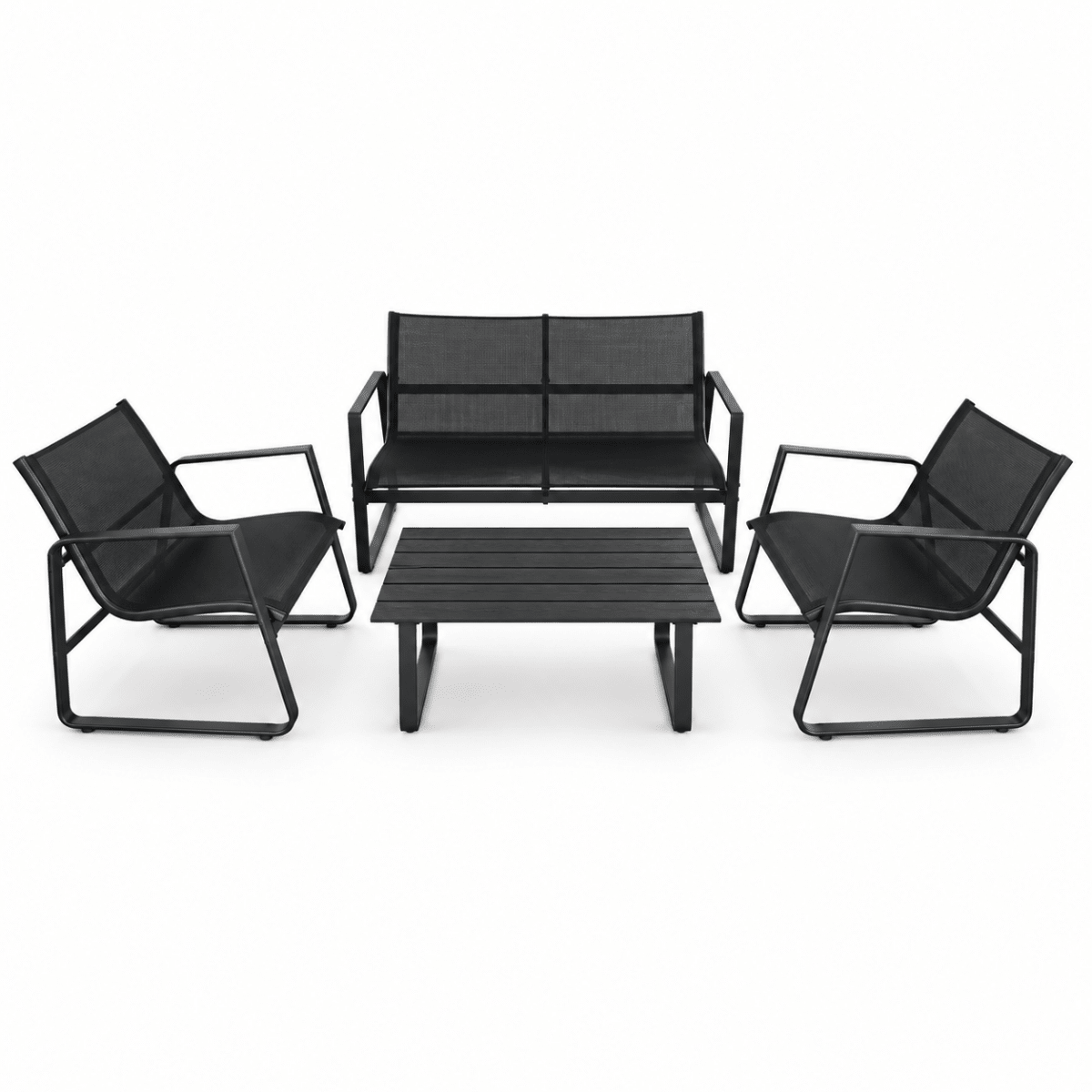 JYSK HORNSLET 4-Seater Outdoor Lounge Set – Black - Al Thahani Furniture