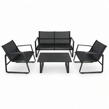 JYSK HORNSLET 4-Seater Outdoor Lounge Set – Black - Al Thahani Furniture