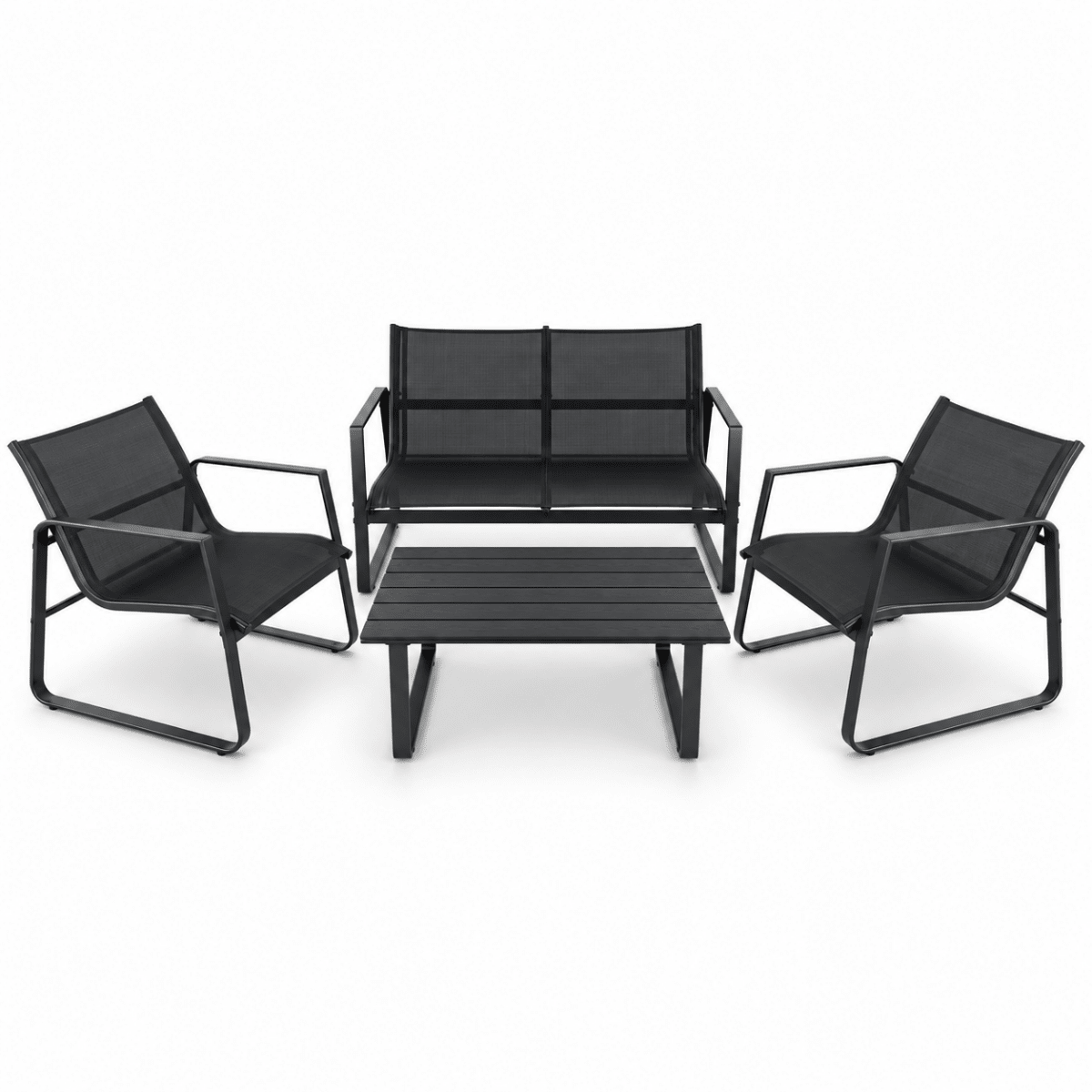 JYSK HORNSLET 4-Seater Outdoor Lounge Set – Black - Al Thahani Furniture