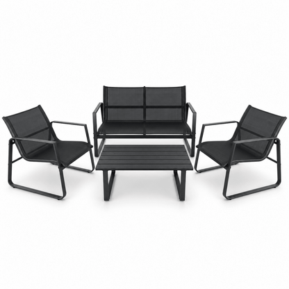 JYSK HORNSLET 4-Seater Outdoor Lounge Set – Black - Al Thahani Furniture