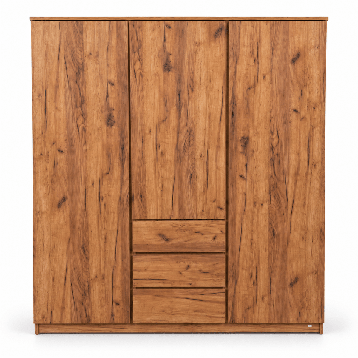 JYSK LIMFJORDEN 3-Door Wardrobe with 3 Drawers – Natural Oak – 180 × 58 × 200 cm - Al Thahani Furniture