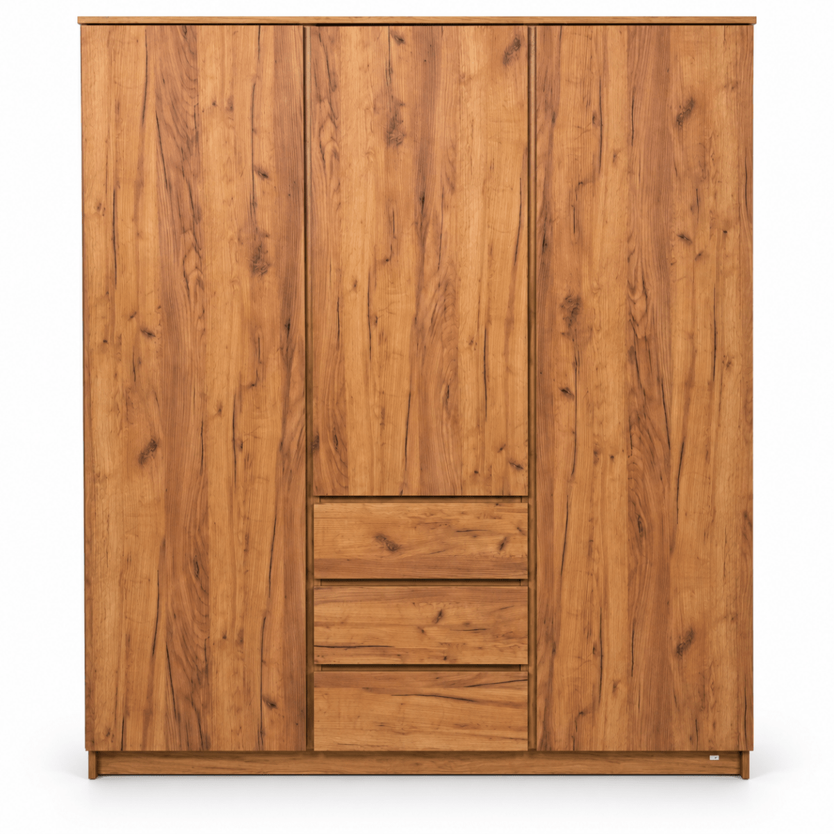 JYSK LIMFJORDEN 3-Door Wardrobe with 3 Drawers – Natural Oak – 180 × 58 × 200 cm - Al Thahani Furniture