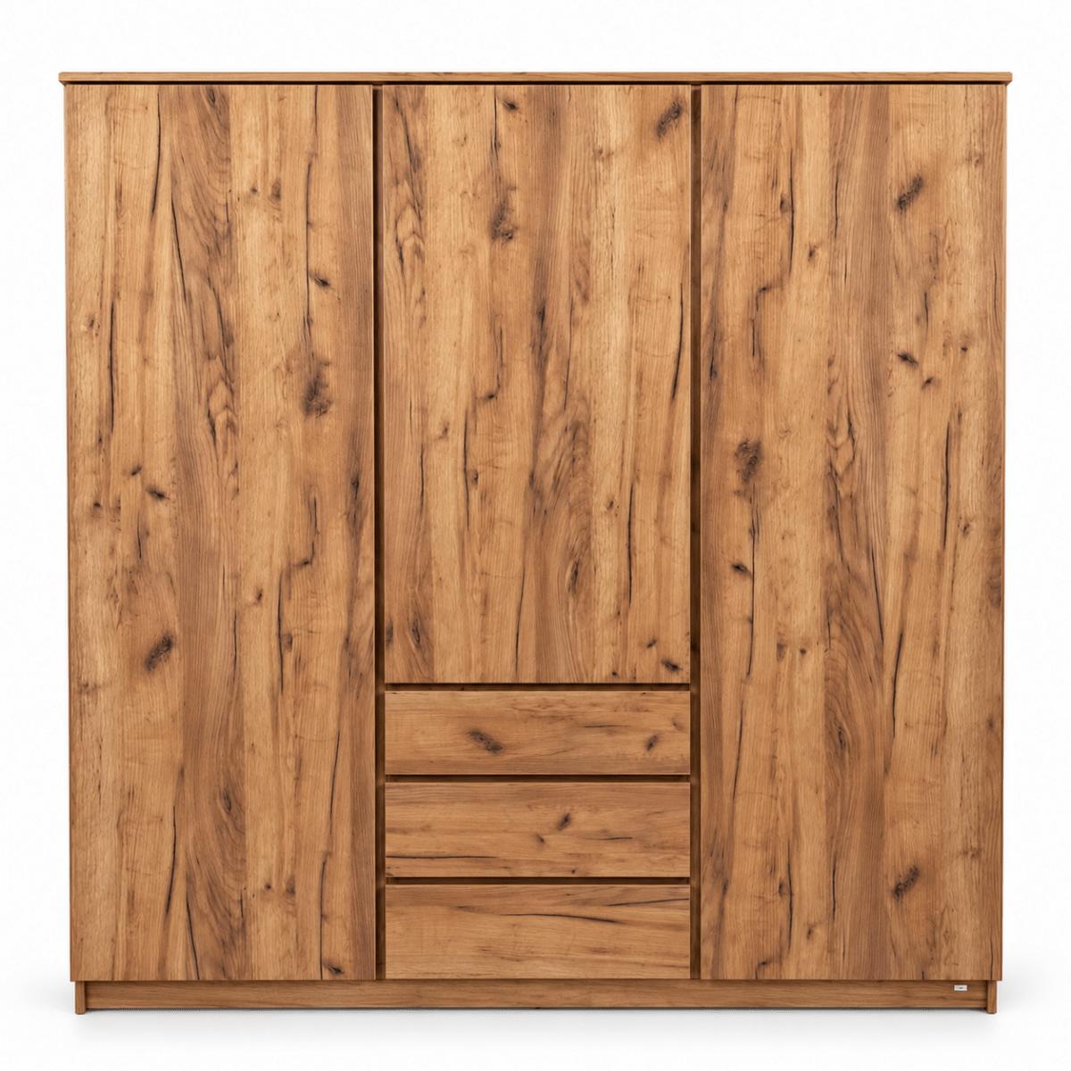 JYSK LIMFJORDEN 3-Door Wardrobe with 3 Drawers – Natural Oak – 180 × 58 × 200 cm - Al Thahani Furniture