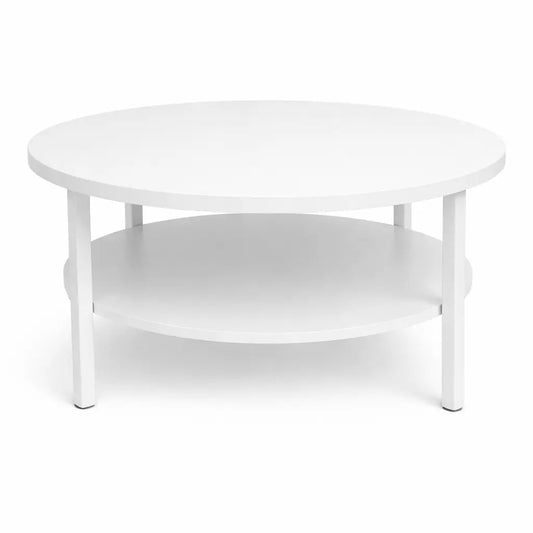 JYSK SKIBBY Coffee Table – White – Round – 80 cm Diameter – Used 5 Months (Excellent Condition) - althahanifurniture