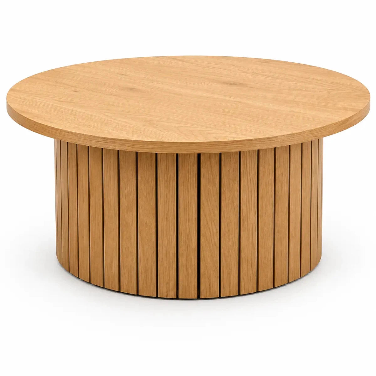 JYSK SPODSBJERG Coffee Table | Oak Veneer, Round, 67 cm - used 4 months - Al Thahani Furniture