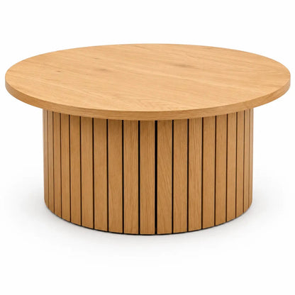 JYSK SPODSBJERG Coffee Table | Oak Veneer, Round, 67 cm - used 4 months - Al Thahani Furniture