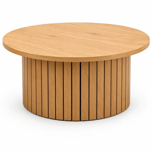 JYSK SPODSBJERG Coffee Table | Oak Veneer, Round, 67 cm - used 4 months - Al Thahani Furniture