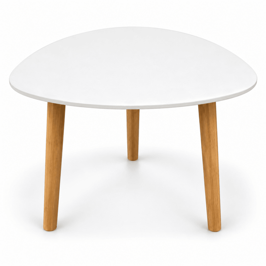 JYSK TAPS End Table – 40 × 40 cm – White & Natural Bamboo - Al Thahani Furniture
