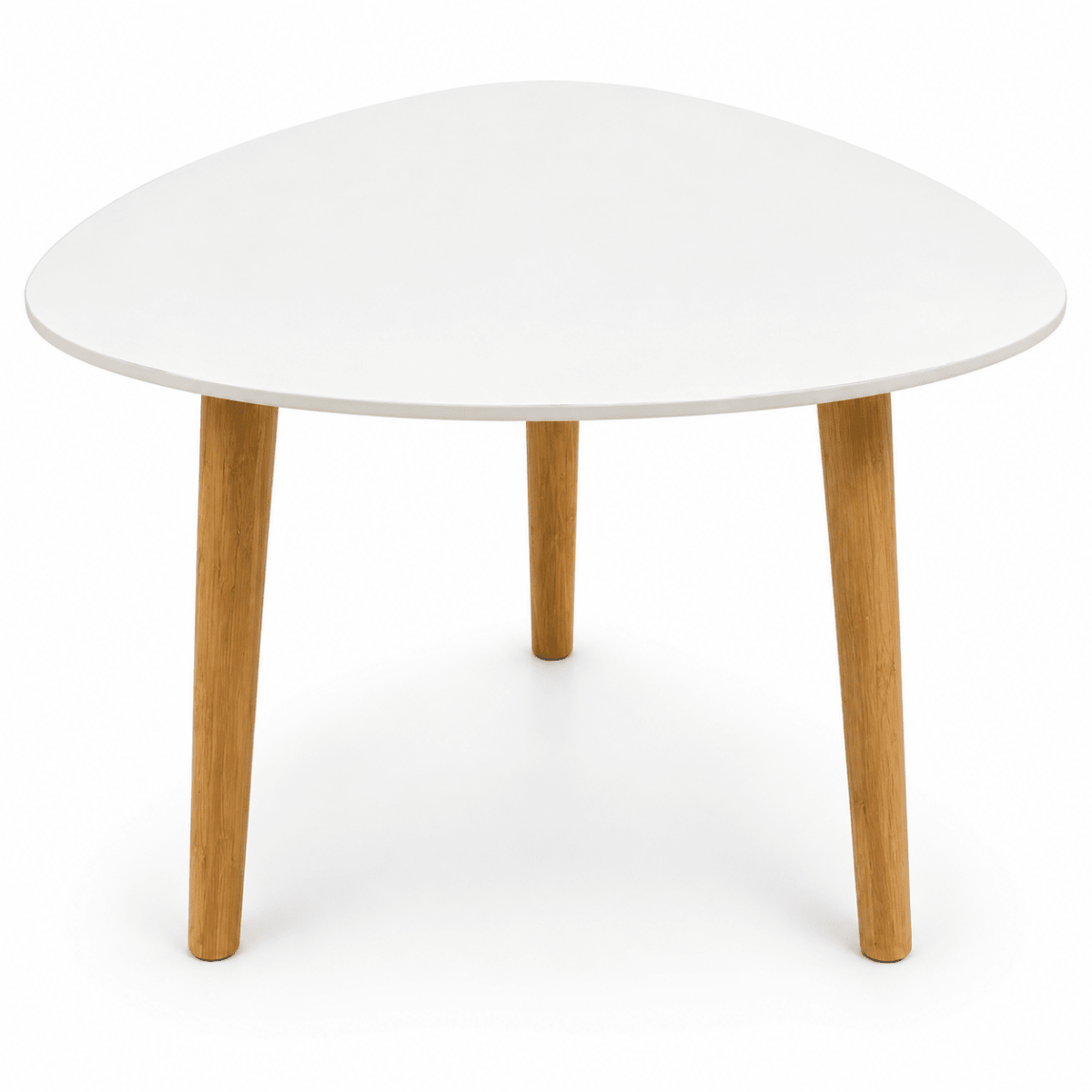JYSK TAPS End Table – 40 × 40 cm – White & Natural Bamboo - Al Thahani Furniture