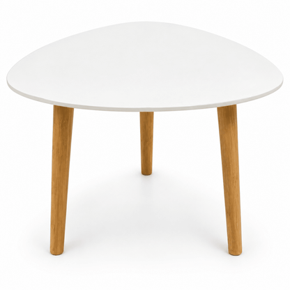 JYSK TAPS End Table – 40 × 40 cm – White & Natural Bamboo - Al Thahani Furniture