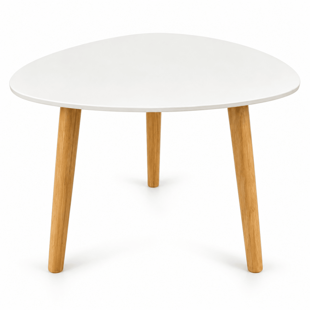 JYSK TAPS End Table – 40 × 40 cm – White & Natural Bamboo - Al Thahani Furniture