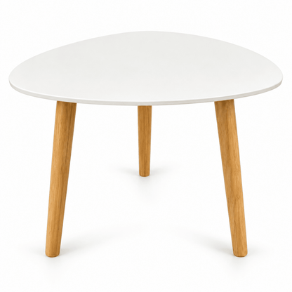 JYSK TAPS End Table – 40 × 40 cm – White & Natural Bamboo - Al Thahani Furniture