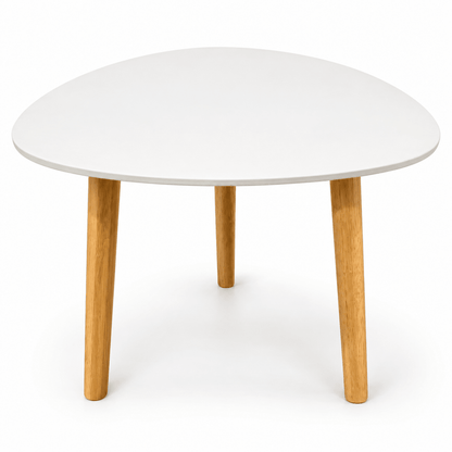 JYSK TAPS End Table – 40 × 40 cm – White & Natural Bamboo - Al Thahani Furniture