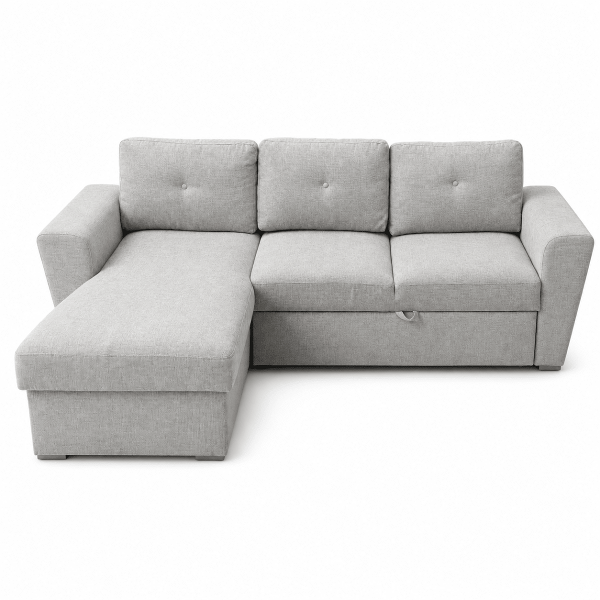 JYSK VEJLBY 3-Seater Sofa Bed with Chaise Lounge & Storage | Light Sand - Al Thahani Furniture