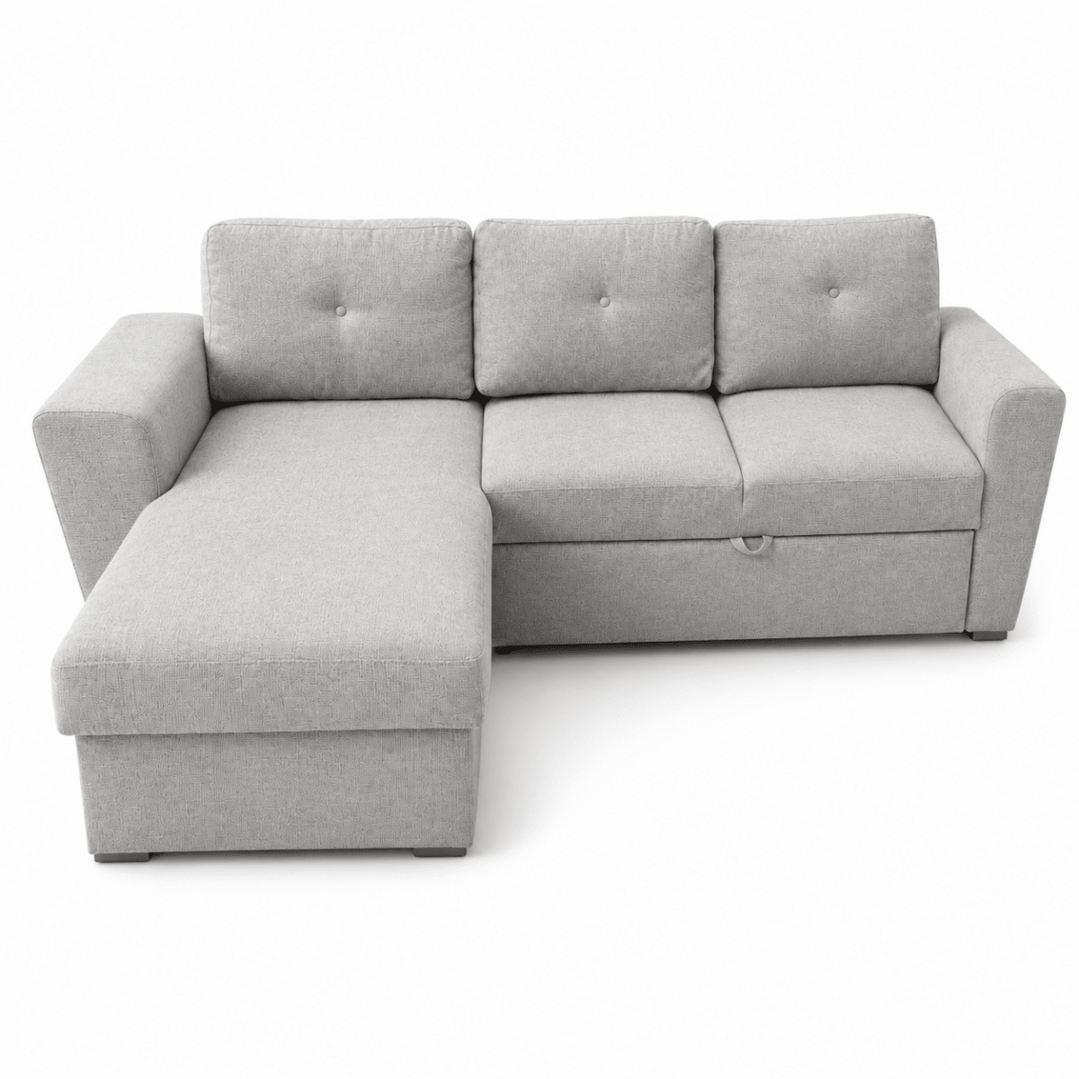 JYSK VEJLBY 3-Seater Sofa Bed with Chaise Lounge & Storage | Light Sand - Al Thahani Furniture
