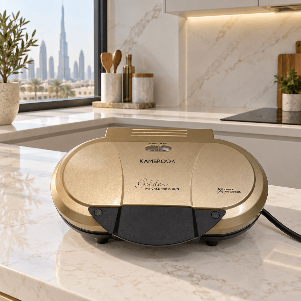 Kambrook Golden Pancake Perfection Dual Pancake Maker KPC120 – Gold - Al Thahani Furniture