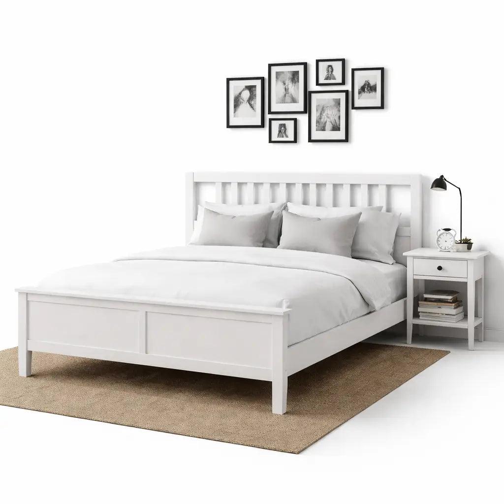 KEA HEMNES King Bed Set with HEMNES Chest of 8 Drawers – 180x200 cm– Used 5 Months (Excellent Condition) - althahanifurniture