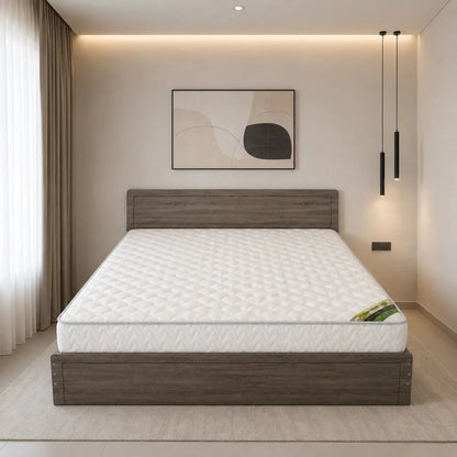 King Bed with Mattress | Dark Walnut Finish, 180x200 - used 8 months - Al Thahani Furniture