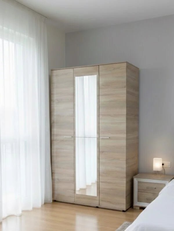 King Bedroom Set | Integrated Tufted Headboard | Sonoma Oak Finish | 180×210 cm - althahanifurniture