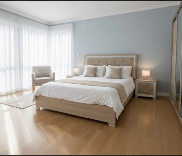 King Bedroom Set | Integrated Tufted Headboard | Sonoma Oak Finish | 180×210 cm - althahanifurniture