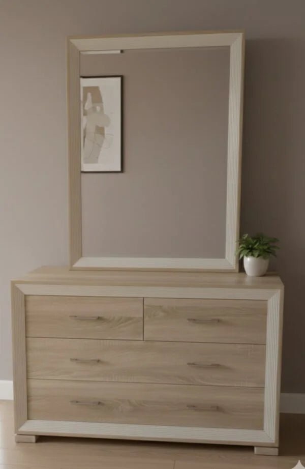 King Bedroom Set | Integrated Tufted Headboard | Sonoma Oak Finish | 180×210 cm - althahanifurniture