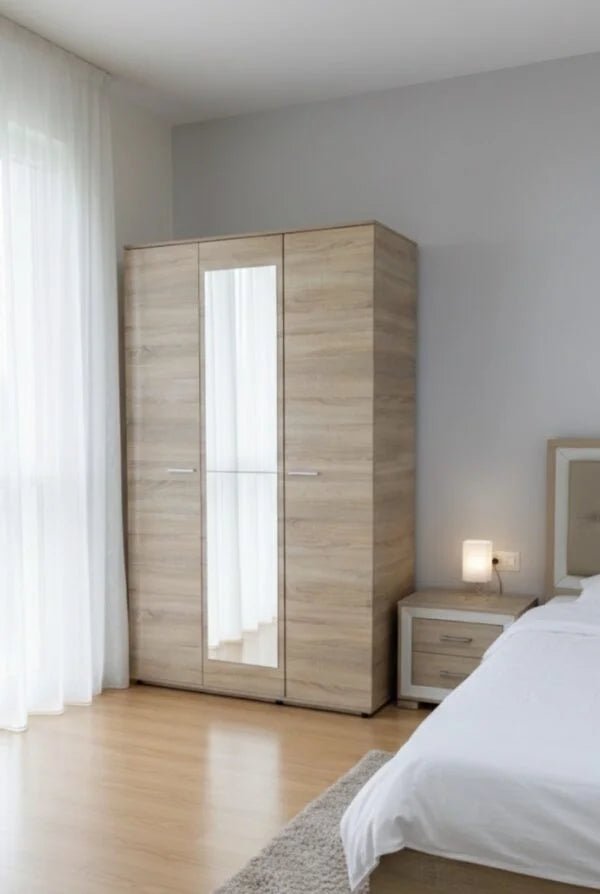 King Bedroom Set | Integrated Tufted Headboard | Sonoma Oak Finish | 180×210 cm - althahanifurniture