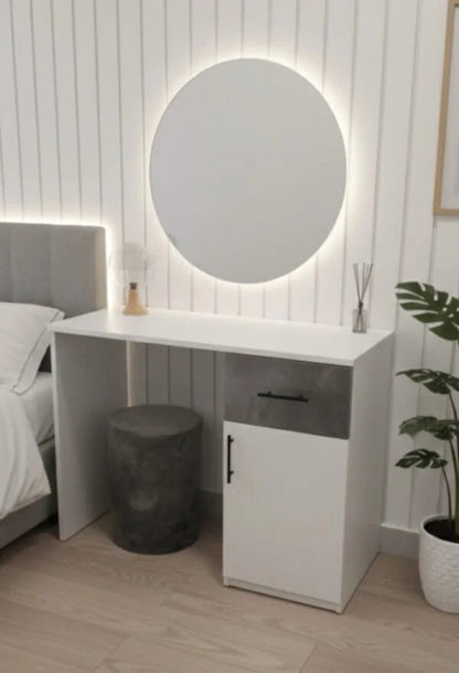 King Bedroom Set | Modern Grey & White | Complete Suite with Wardrobe , Brand New - althahanifurniture