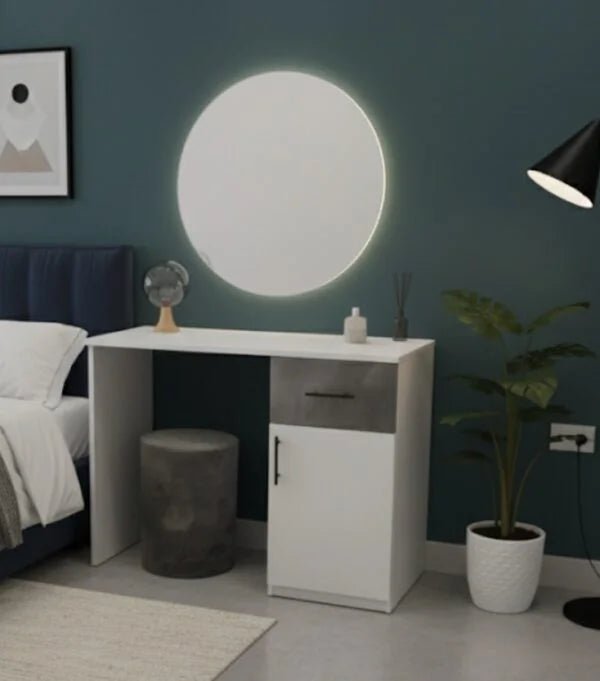 King Bedroom Set | Modern Grey & White | Complete Suite with Wardrobe , Brand New - althahanifurniture