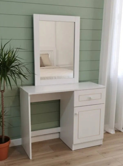 King Bedroom Set | Modern White Panel Design with 3 - Door Wardrobe, Brand New - althahanifurniture