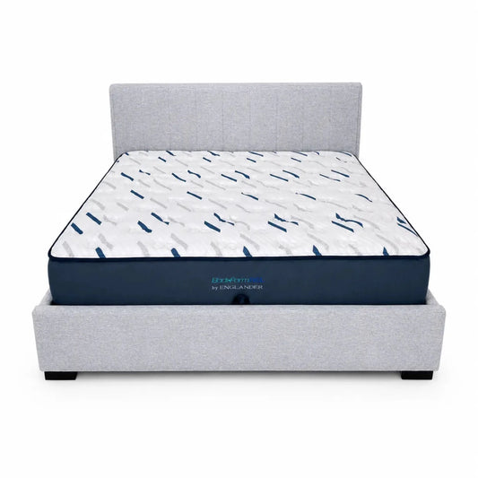 King Ottoman Storage Bed Frame without mattress | Light Grey Upholstered, Hydraulic Lift, 180x200 cm - used 3 months - Al Thahani Furniture
