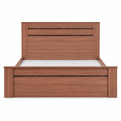 King-Size Wooden Bed Frame with Mattress – Walnut Brown – 180 × 200 cm - Al Thahani Furniture