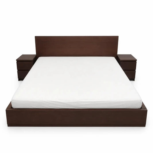 King Storage Bed Set with Mattress & 2 Side Tables | Pull-Out Drawers, 180x200 cm - used 5 months - Al Thahani Furniture