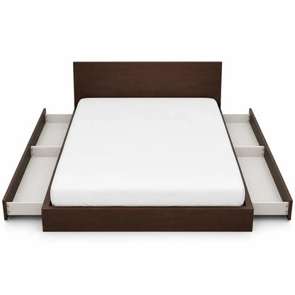 King Storage Bed Set with Mattress & 2 Side Tables | Pull-Out Drawers, 180x200 cm - used 5 months - Al Thahani Furniture