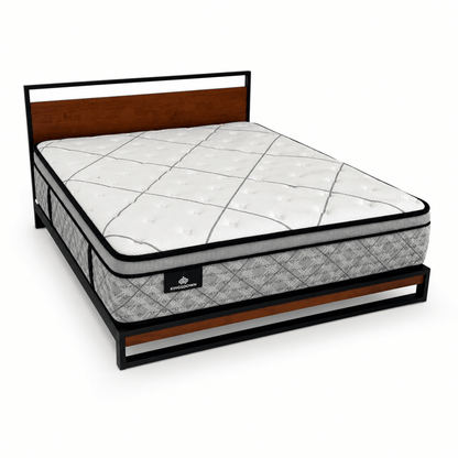 Kingsdown King-Size Mattress with Metal &amp; Wood-Effect Bed Frame | 180 × 200 cm - Al Thahani Furniture