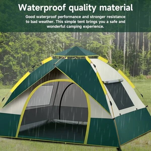 KOMCLUB Camping Tent | 2‑3 Person | Waterproof & Windproof | Green | Easy Setup - althahanifurniture