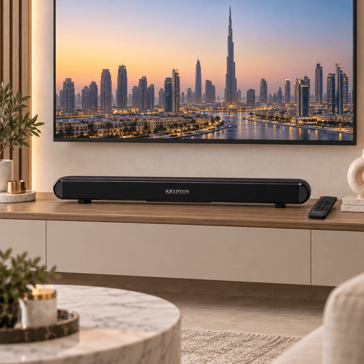 Krypton KNMS5482 45W Bluetooth 5.3 Soundbar with HDMI & Remote Control – Black - Al Thahani Furniture