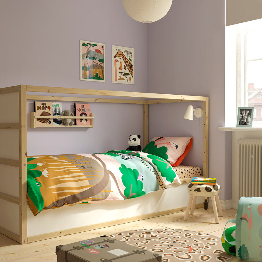 IKEA KURA Reversible Bed | White/Pine, 90x200 cm - used 3 months