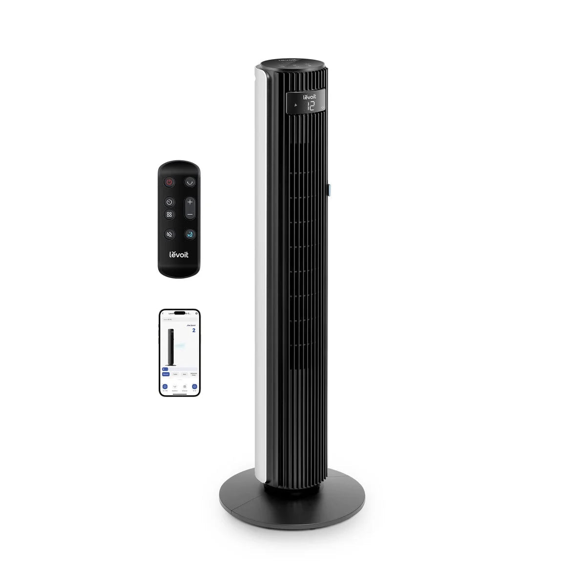 LEVOIT Tower Fan | 36‑Inch Bladeless Design | 28 dB Ultra Quiet | 90° Oscillation | 5 Speeds - althahanifurniture